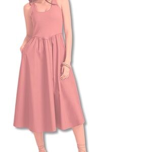 Women's Mixed-Media Sleeveless Midi Dress, Created for Macy's